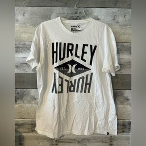 Hurley White and Black Logo Tee